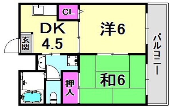 ロイヤルコート山本通の物件間取画像